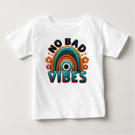 Para Bebê Sem Más Vibrações. Camiseta com Desenho Retro de A