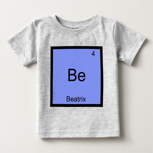 Para Bebê Ser - Camiseta com o Nome do Símbolo do Elemento Q (Frente)