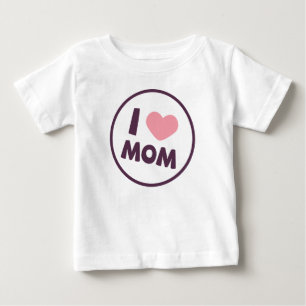 Para Bebê Simples Eu Amo A Mãe Dia de as mães   Camiseta com