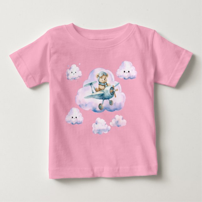 Para Bebê Skyward Soiree: Camiseta da Aventura do Ursinho (Frente)