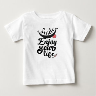Para Bebê Sorria Aproveite Sua Vida Camiseta Fofa