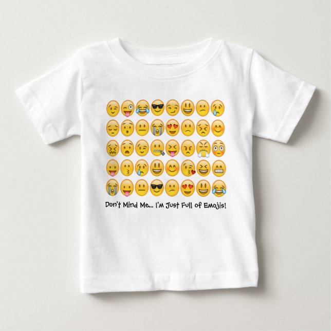 Para Bebê Sou Cheio de Emojis. . . Toddler Emoji Camiseta (Frente)