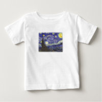 Starry Night por camiseta de criança Van Gogh