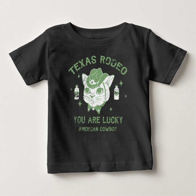 Para Bebê Texas Rodeo, você tem sorte, camiseta fofa (Frente)