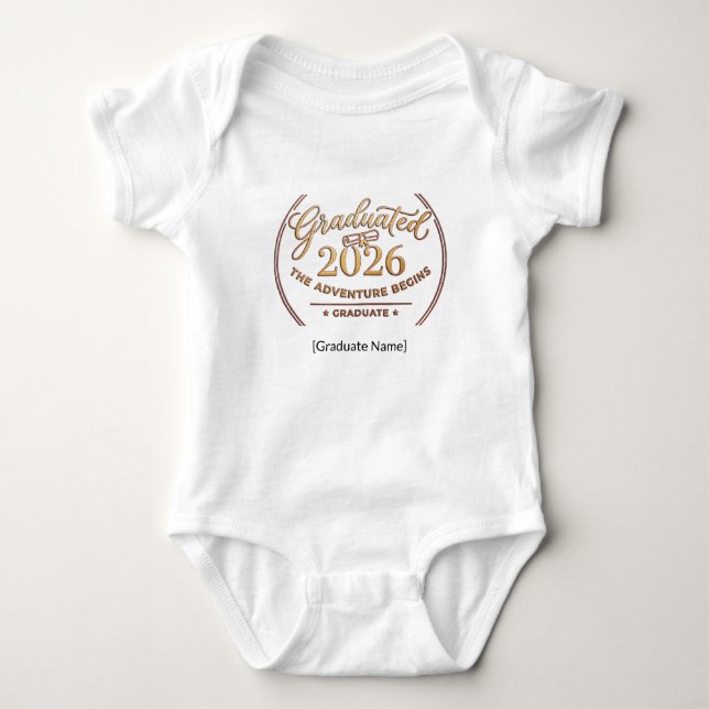 Para Bebê The Adventure Begins / Body Bebé Clase de 2026 (Frente)