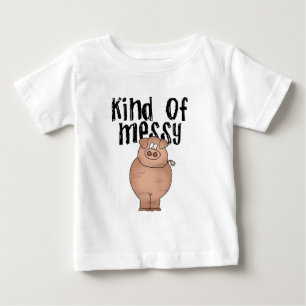Para Bebê Tipo do porco do camiseta desarrumado e dos