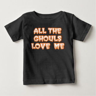 Para Bebê Todos os Ghouls me amam a camiseta negra de Toddle