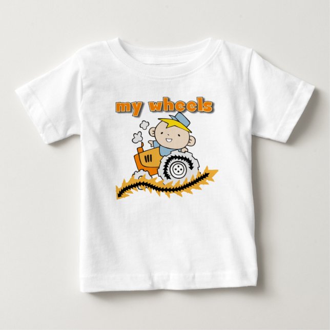 Para Bebê Trator meus camiseta e presentes das rodas (Frente)