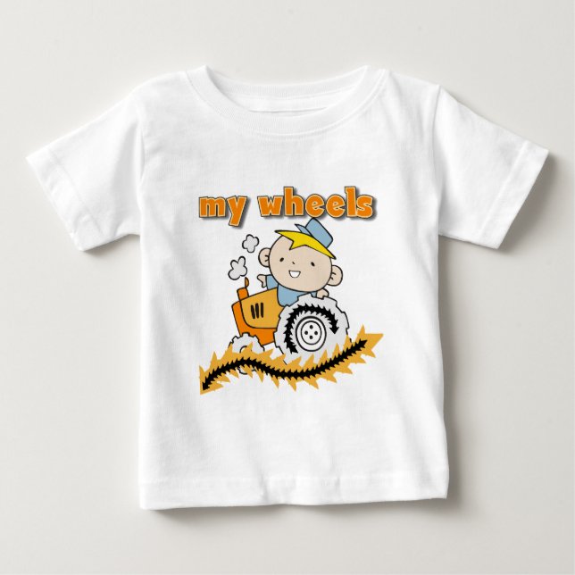 Para Bebê Trator meus camiseta e presentes das rodas (Frente)