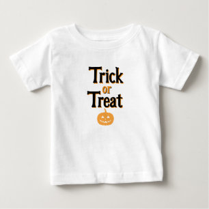 Para Bebê Truque de Dia das Bruxas ou Camiseta Branca