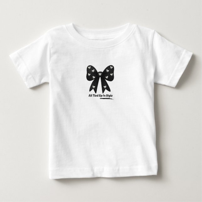 Para Bebê Tudo Amarrado com Estilo – Camiseta Laço Minimalis (Frente)