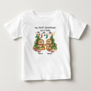 Para Bebê Twins, primeira camiseta de Natal