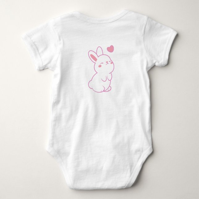 Para Bebê Um body de coelho fofo (Verso)