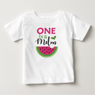Para Bebê Um em uma camiseta cor-de-rosa Melon Watermelon