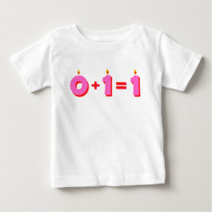 Para Bebê Um primeiro aniversario Rosa Menininha Camiseta