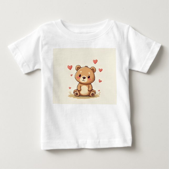 Para Bebê Uma camiseta de ursinho giro (Frente)