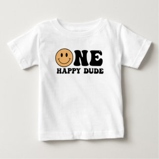 Para Bebê Uma camiseta feliz do primeiro aniversário