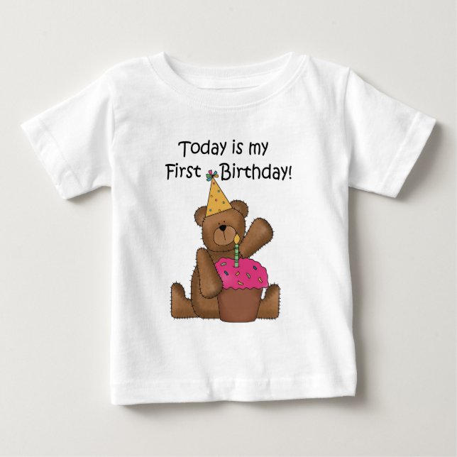 Para Bebê Urso com o camiseta e os presentes do primeiro (Frente)