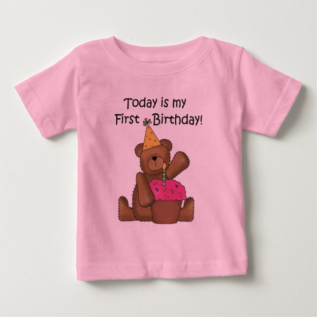 Para Bebê Urso com o camiseta e os presentes do primeiro (Frente)