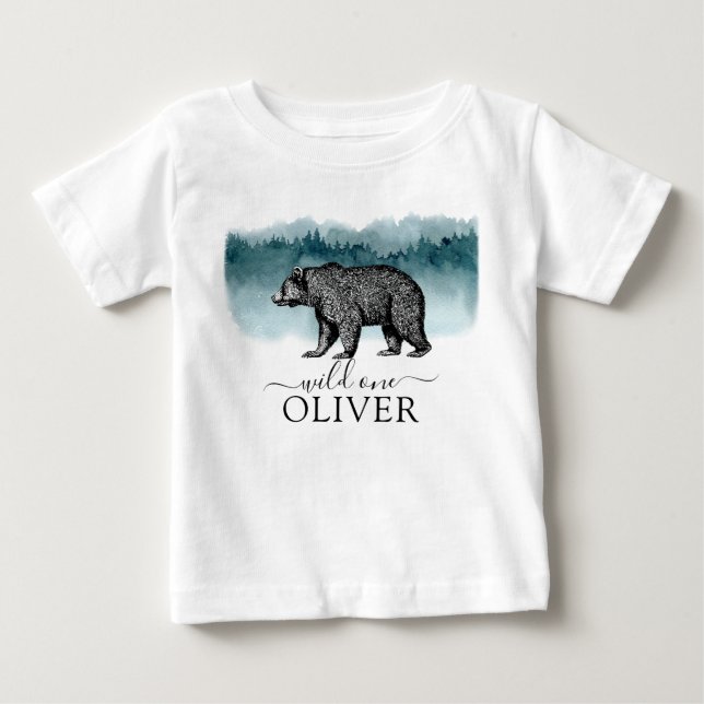 Para Bebê Urso Maravilhoso Um Camiseta de Nascimento (Frente)