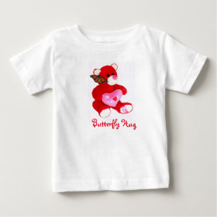 Para Bebê Urso vermelho brilhante, borboleta e camiseta AMOR