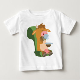 Para Bebê Vaca de Cartoon Bonita e Uma Boa Camiseta Cuppa