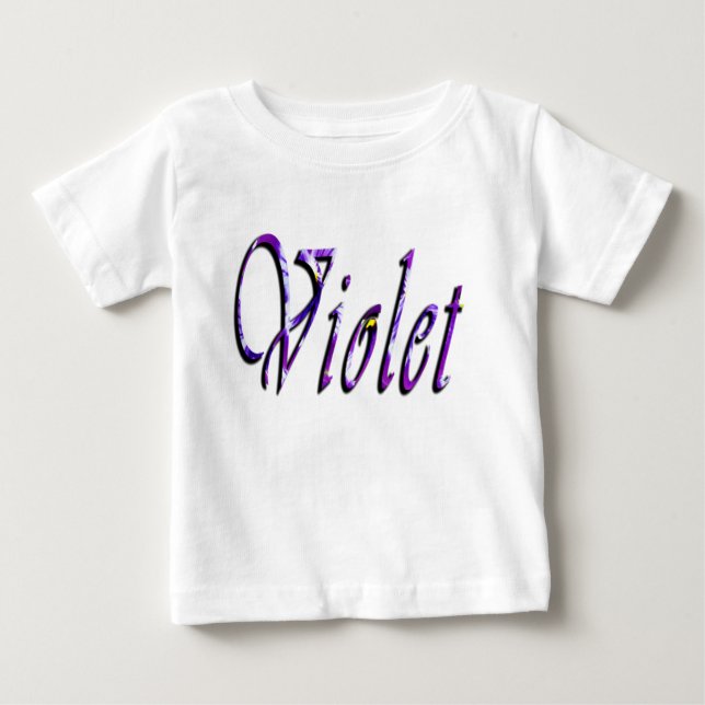 Para Bebê Violeta, nome das garotas, logotipo, camiseta bran (Frente)
