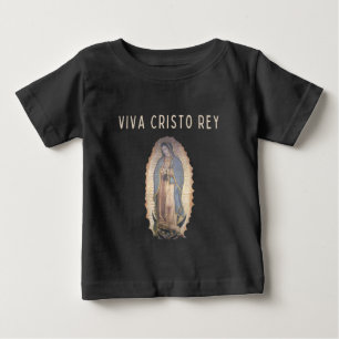 Para Bebê Viva Cristo Rei Camiseta Infantil Nossa Senhora de