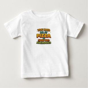 Para Bebê Você Me Conquistou Com Pizza Camiseta Divertida De