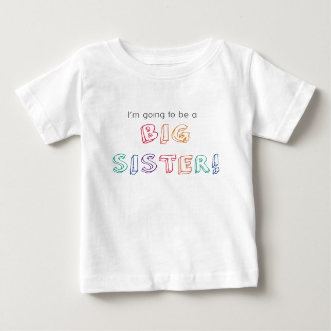 Para Bebê Vou ser uma IRMÃ GRANDE! Camiseta (Frente)