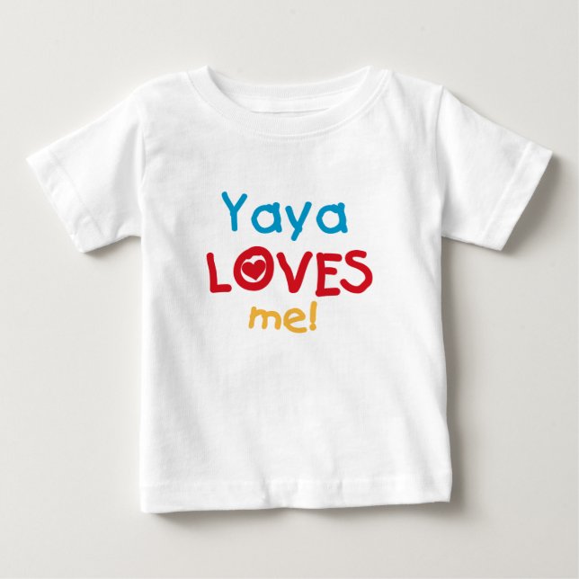 Para Bebê Yaya ama-me camiseta e presentes (Frente)