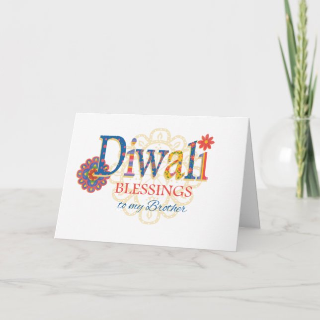 Para Bênçãos do Irmão Diwali com Cartão Rangolis (Frente)