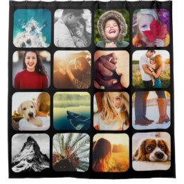 Para Box 16 Modelo de Foto Cortina de Chá Preto Arredondada