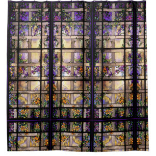 Para Box A arte Nouveau do vitral floresce a cortina de ch