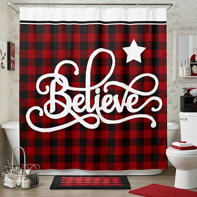 Para Box Acredite com cortina de chuveiro de estrelas (Criador carregado)