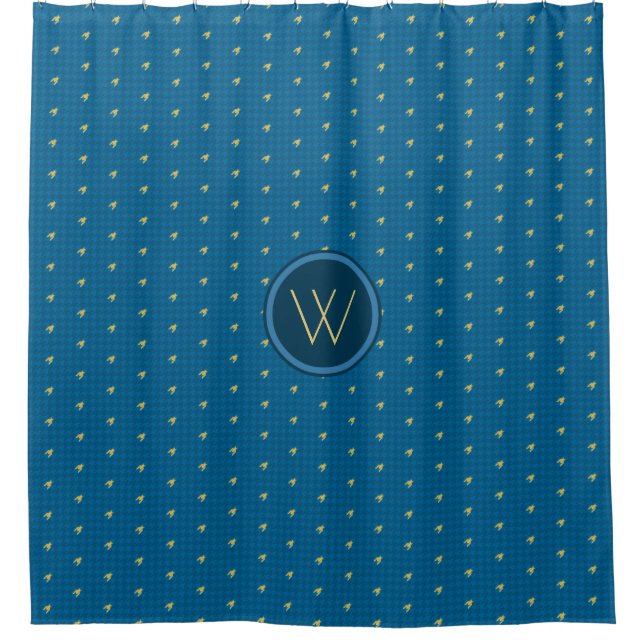 Para Box Azul com a cortina do Chá Houndstooth de Destaque  (Frente)