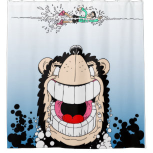 Para Box Beano Gnasher "Tubarão" cortina de chá paródia 🚿