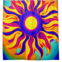 Boho Retro Chá Cortina Sunburst Hippie Vintage