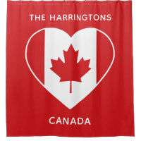 Canadá Amor Cortina de chá de Texto Personalizada