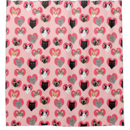 Para Box Cat Love Hearts chá cortina - gatos bonitos