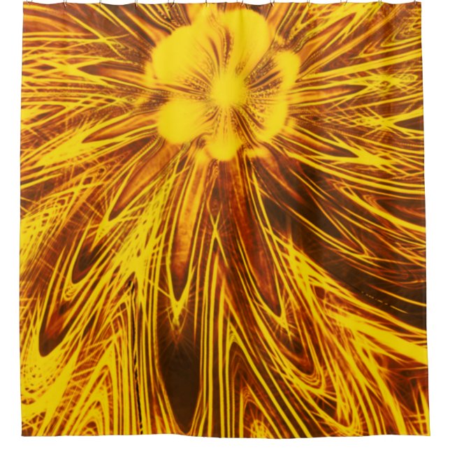 Para Box Chá Cortina Linhas Abstrato Amarelo Flor (Frente)