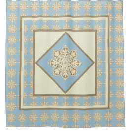 Para Box Chá Cortina medalhões de creme em azul-céu