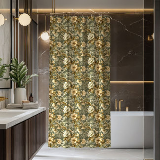 Para Box Chic Elegante Cortina Sujo Dourado Verde Estilo Sa