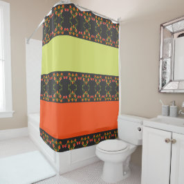 Para Box Cinzas De Carvão Com Cortina De Chá Rosa E Laranja