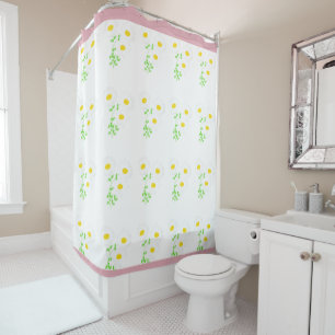 Para Box Cor-de-rosa acentos Bonito Daisy Flores Cortina