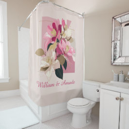 Para Box Cor-de-rosa Camellia Bloom Chá Cortina