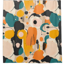 Cortina Abstrato Chá Colorida