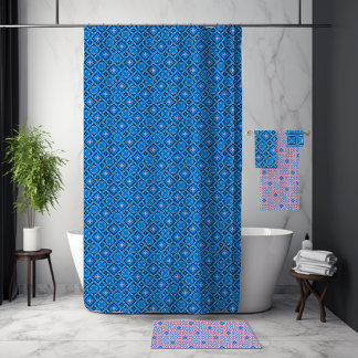 Para Box Cortina Chá Azul Brilhante com um Pop Rosa