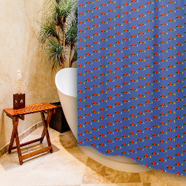 Para Box Cortina Chá azul-de-flor-amarela-padrão