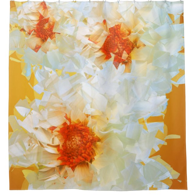 Para Box Cortina chá Flores Laranja Branco Cubist (Frente)